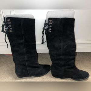 Naughty Monkey size 8 black shade lace up tall boots